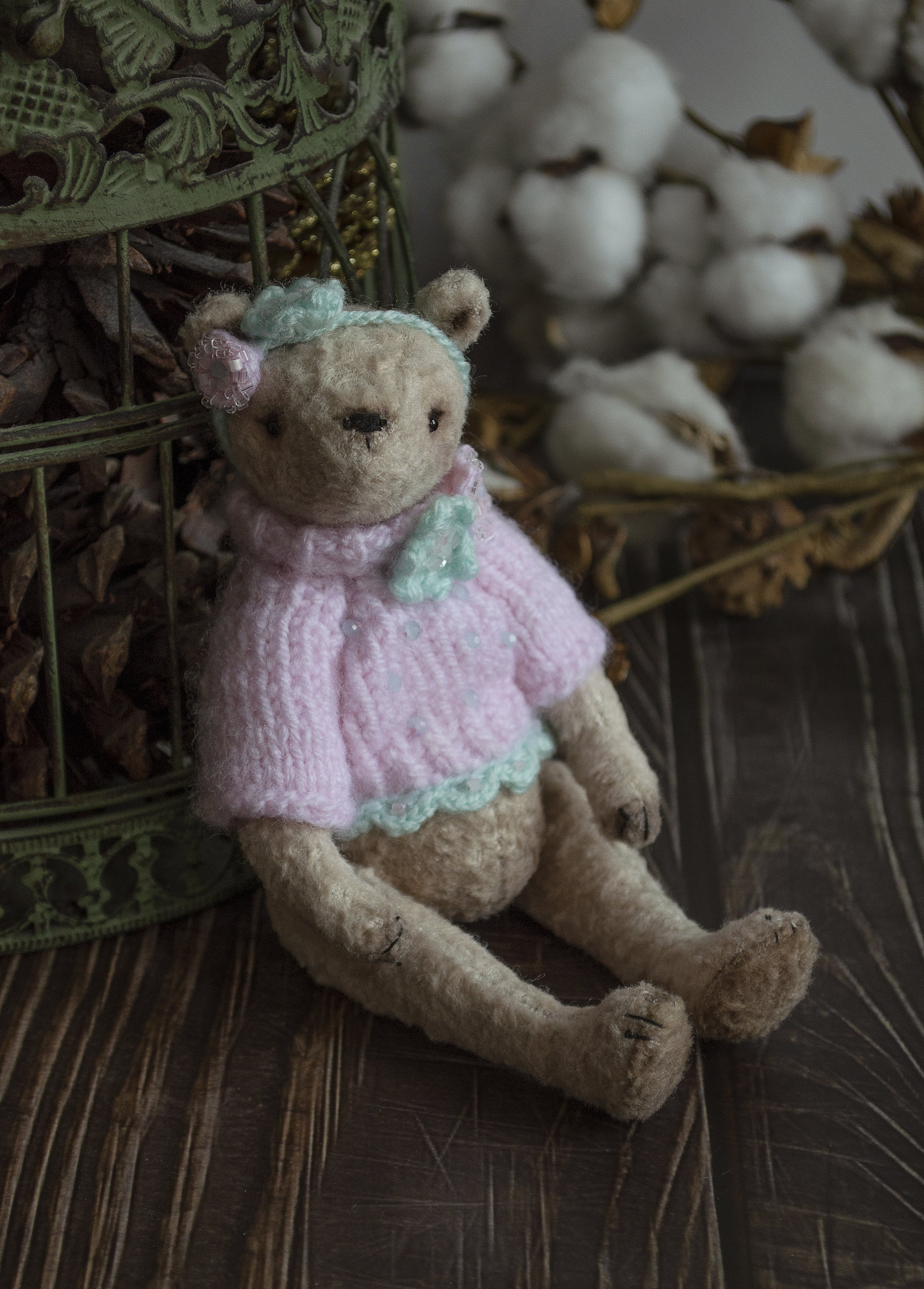 Artist Teddy Bear, Teddy Pig Toy, Vintage Style Stuffed Animal, OOAK