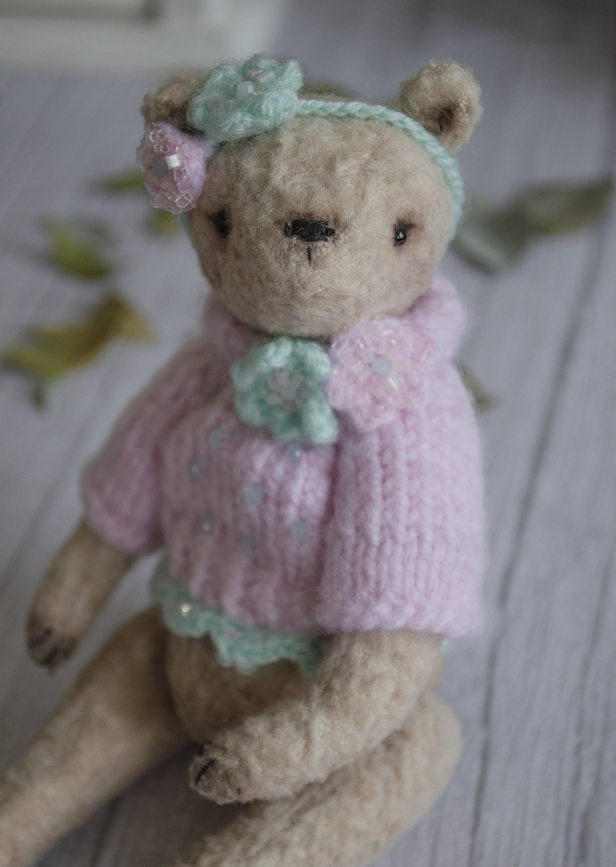 Artist Teddy Bear, Teddy Pig Toy, Vintage Style Stuffed Animal, OOAK