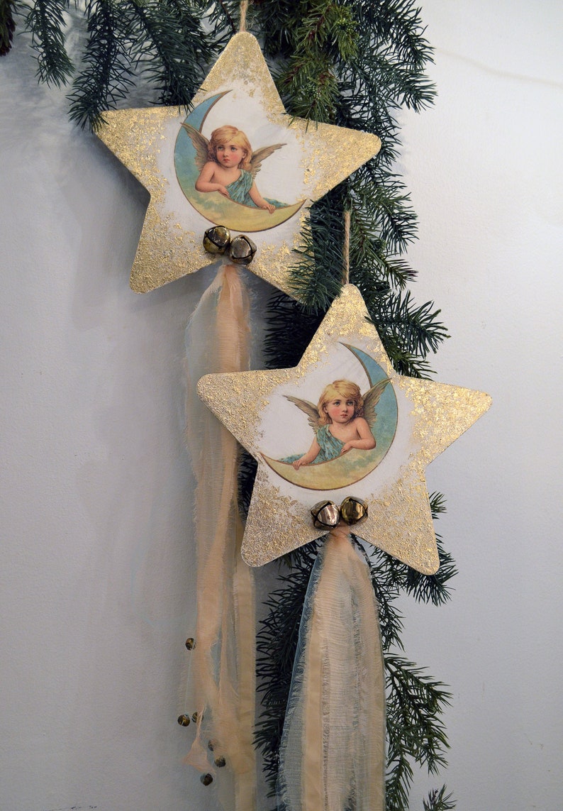 Victorian Christmas Angel Wall Decor Vintage Christmas Angel Etsy