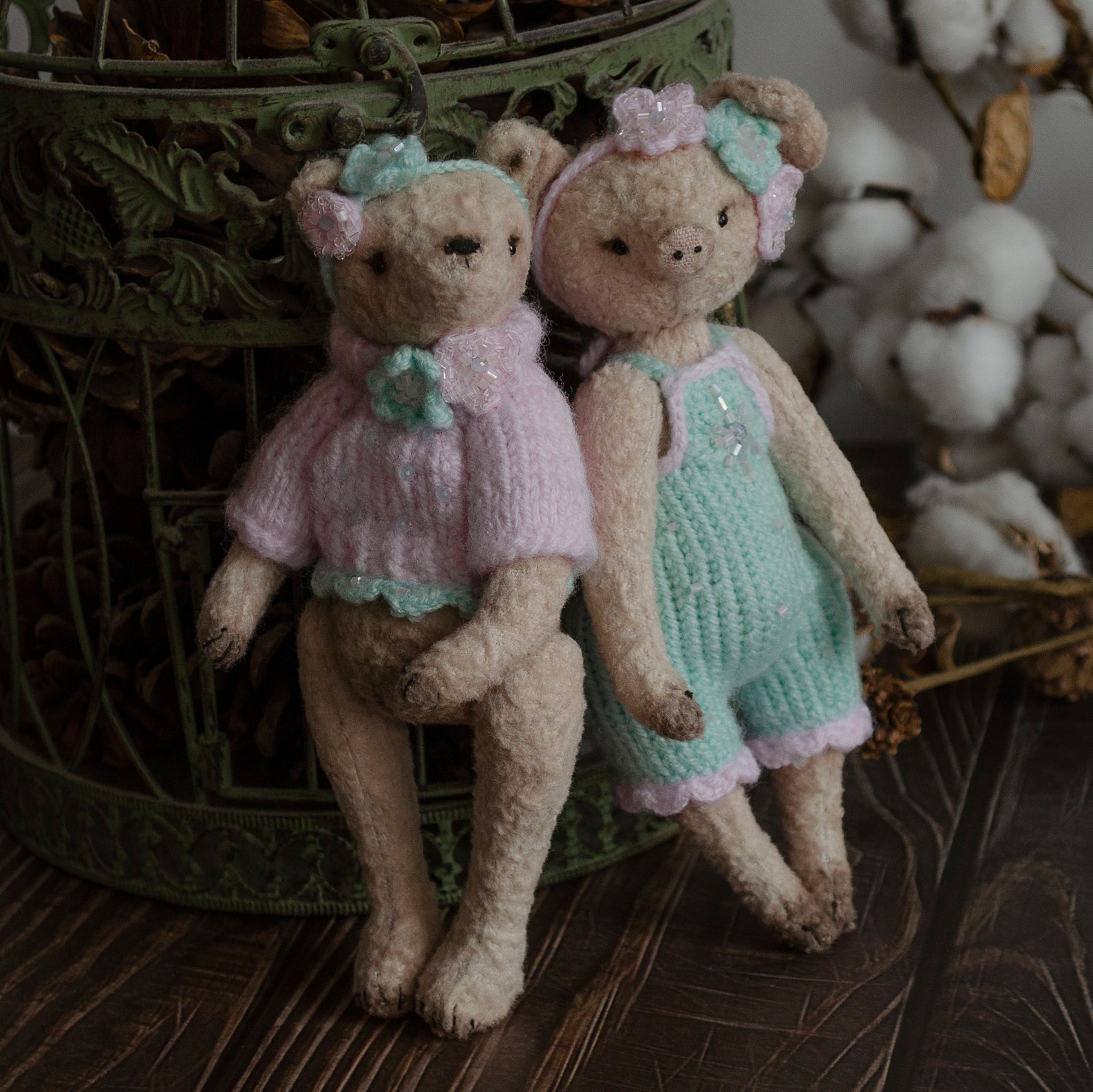 Artist Teddy Bear, Teddy Pig Toy, Vintage Style Stuffed Animal, OOAK