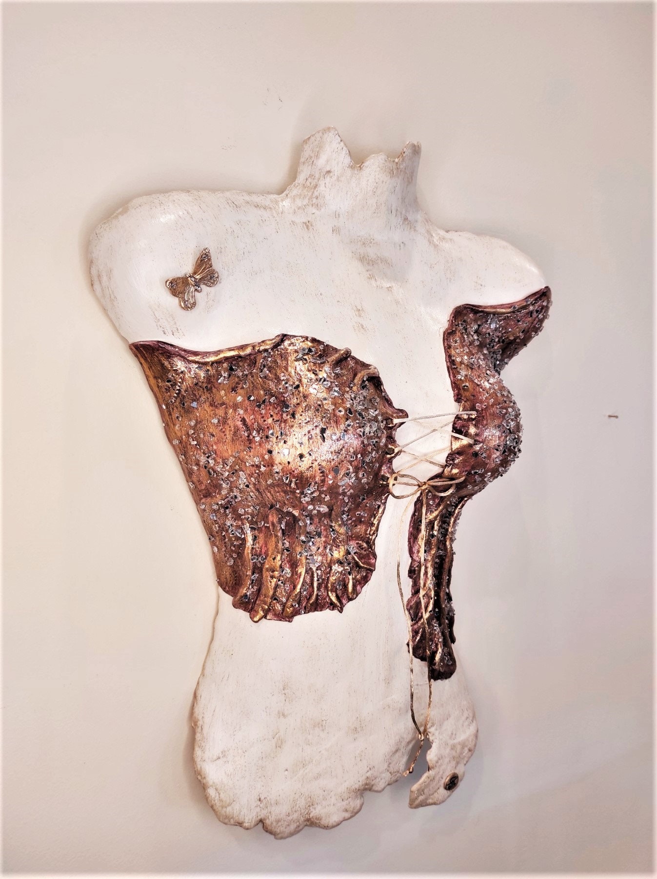 Life Size Μannequin Torso Sculpture XL With Crystalsceramic
