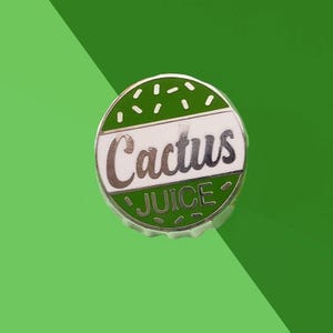 Cactus Juice Inspired Bottlecap Pin