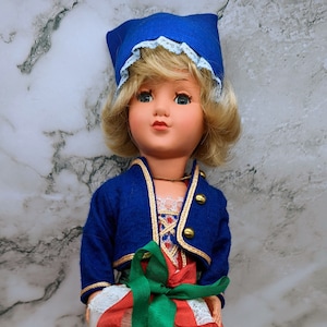 Vintage Gura Ulm Danube Doll West Germany 12” Blonde Open/Close Eyes Original Box