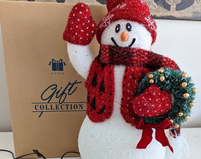 Avon Fiber Optic Snowman Christmas Lighted Snowman Etsy