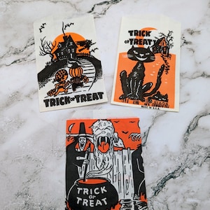 Vintage Halloween Paper Treat Bags Set/5