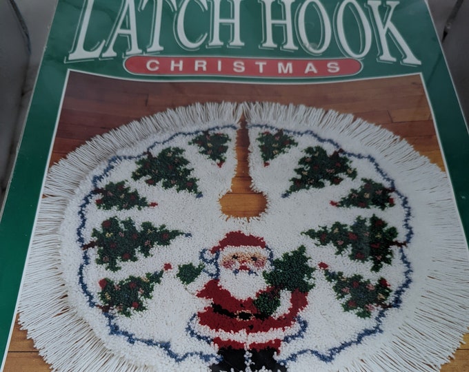 Vintage Bernat Latch Hook Santa's Trees Christmas Tree Skirt Kit Etsy