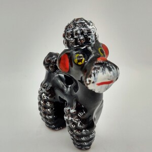 Vintage Redware Black Glaze Standing or Brown Sitting Poodle Figurine