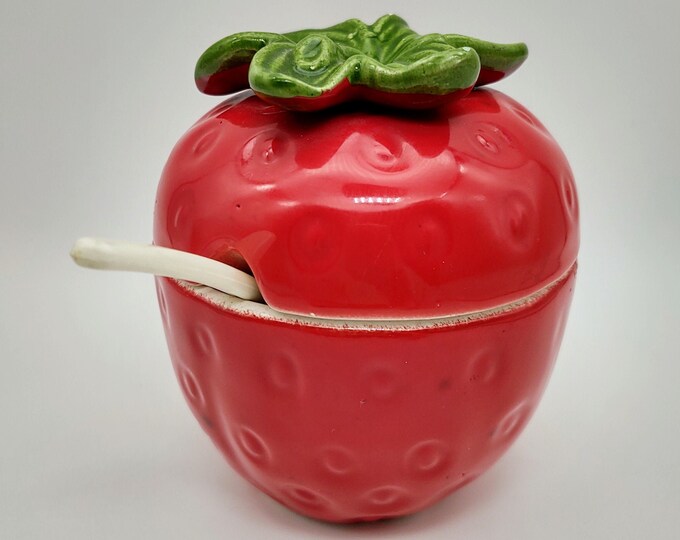 Weiß rot Küche Kanister Basketweave Keramik w / Erdbeere | Etsy