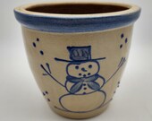 Beaumont Brothers Pottery Snowman Crock Salt Glaze Finish
