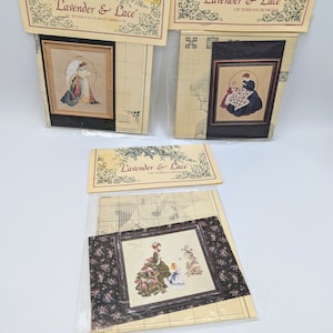 Lavendel & Spitze Schutzengel, The Quiltmaker, Kreuzstichmuster „Little Wings“.
