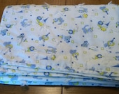 Vintage Handmade Large Baby or Childs Yellow Blue Clown Quilt