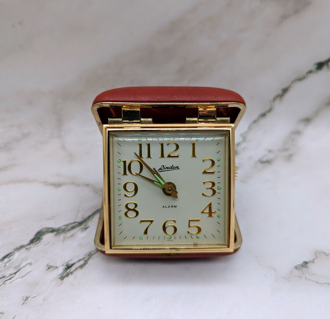 Vintage Linden Travel Alarm Clock Red Case Japan Etsy