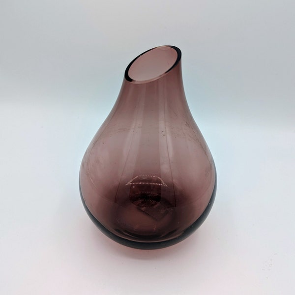 Ikea Purple Teardrop Shape Blown Glass Vase