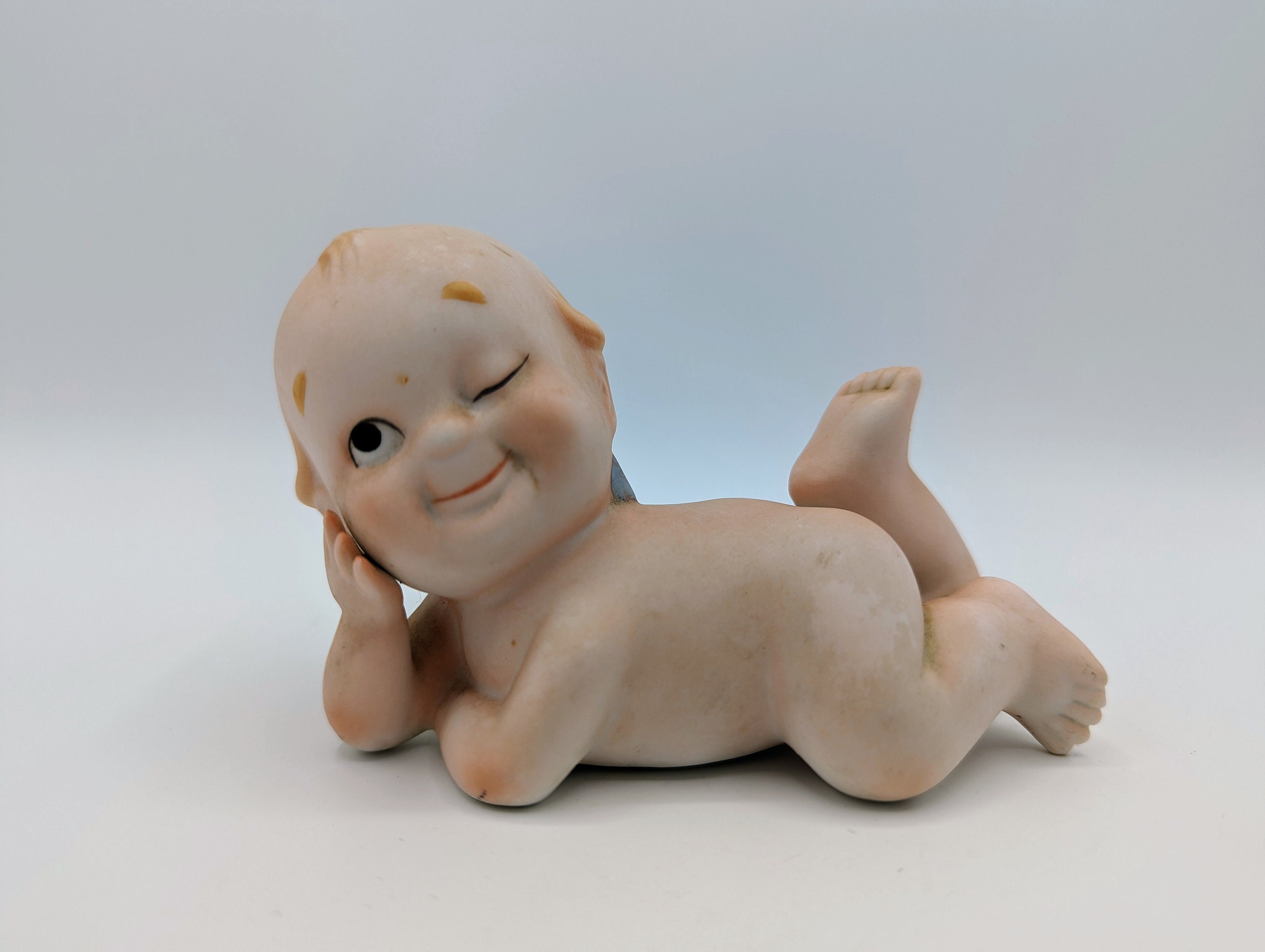 ビスクキューピー ヴィンテージ 大きなビスク製ウィンク赤ちゃんキューピー置物 - Etsy 日本