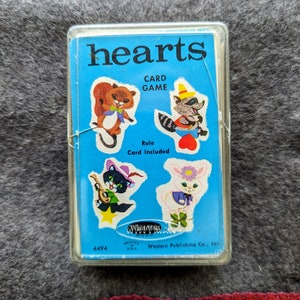Jeu de cartes Whitman Hearts pour enfants vintage, 1963
