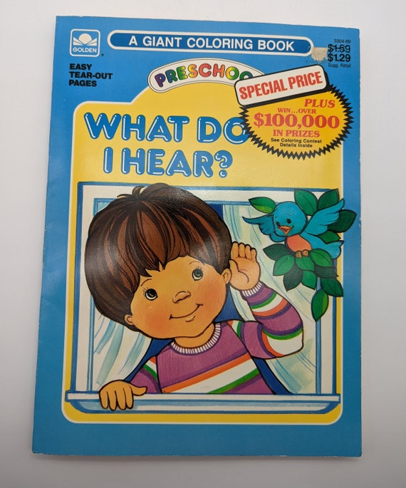 Vintage Golden Giant Coloring Book What Do I Hear 