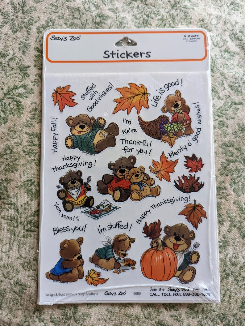 Vintage Suzy's Zoo Stickers Patriotic Fall Halloween Etsy