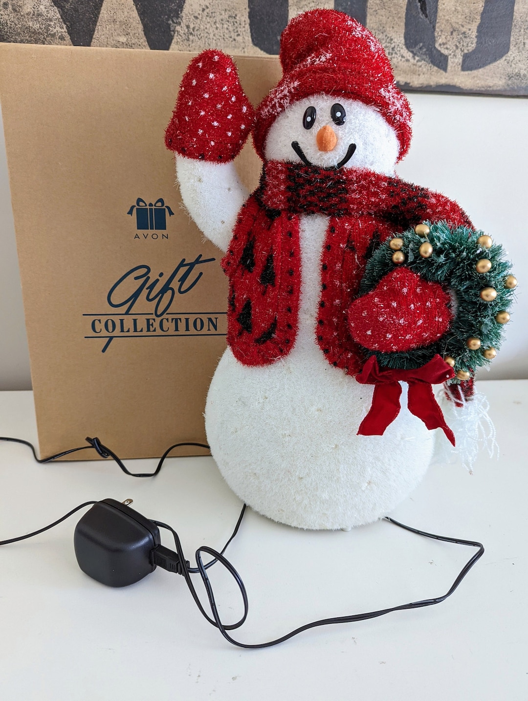 Avon Fiber Optic Snowman Christmas Lighted Snowman Etsy