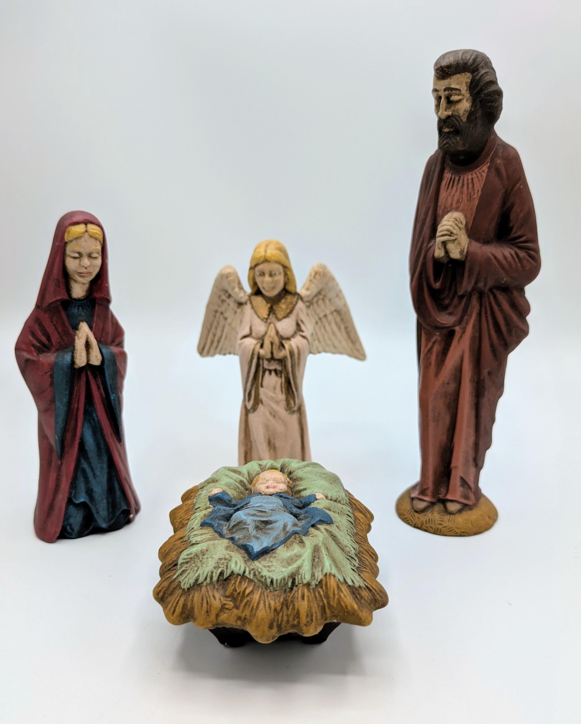 Lot Complet 1964 Duncan 134 A B C D - Petite Crèche Céramique Moulée