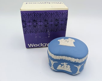 ウェッジウッド ジャスパーウェア 小物入れ ジュエリーボックス ブルー