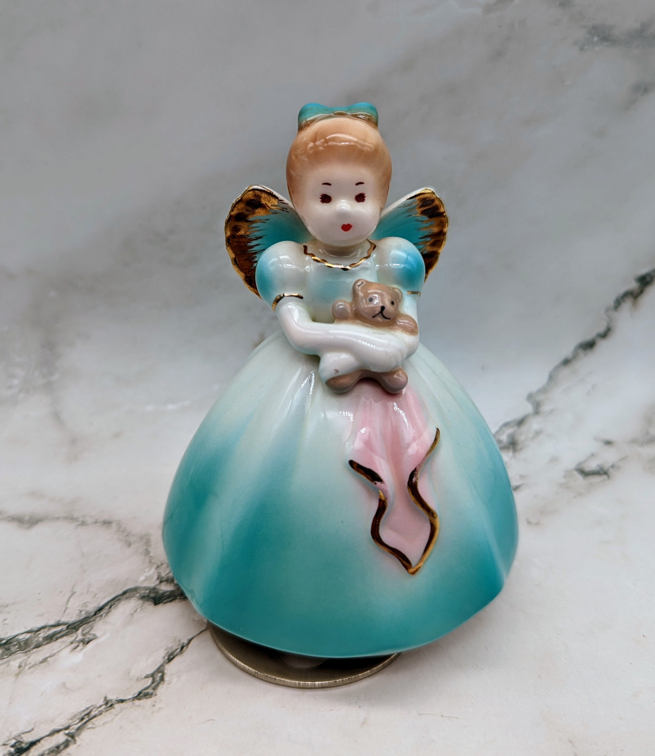 Josef Original Angel Girl With Teddy Bear Musical Figurine Brahms