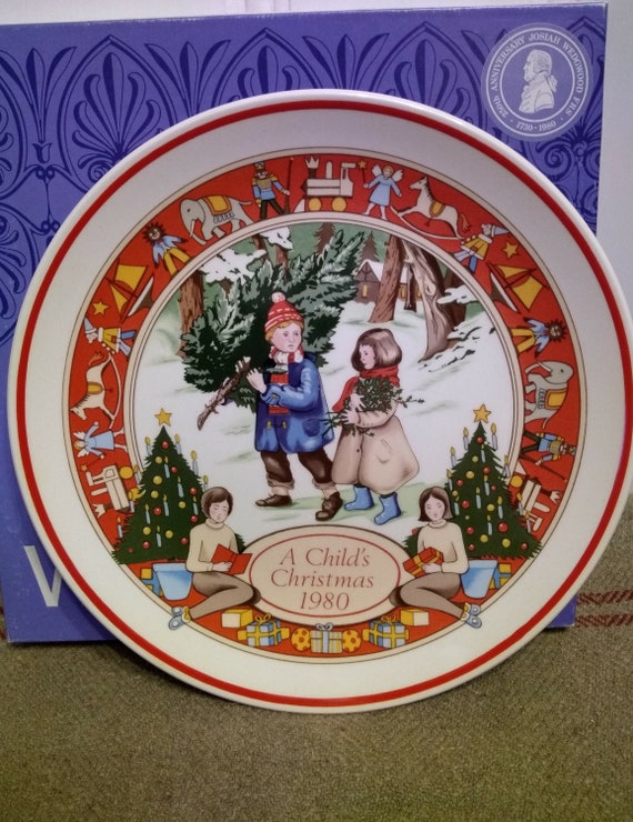 Wedgwood Addobbi Natale.Vintage Wedgwood Queensware Bambini 1980 Piatto Di Natale In Etsy