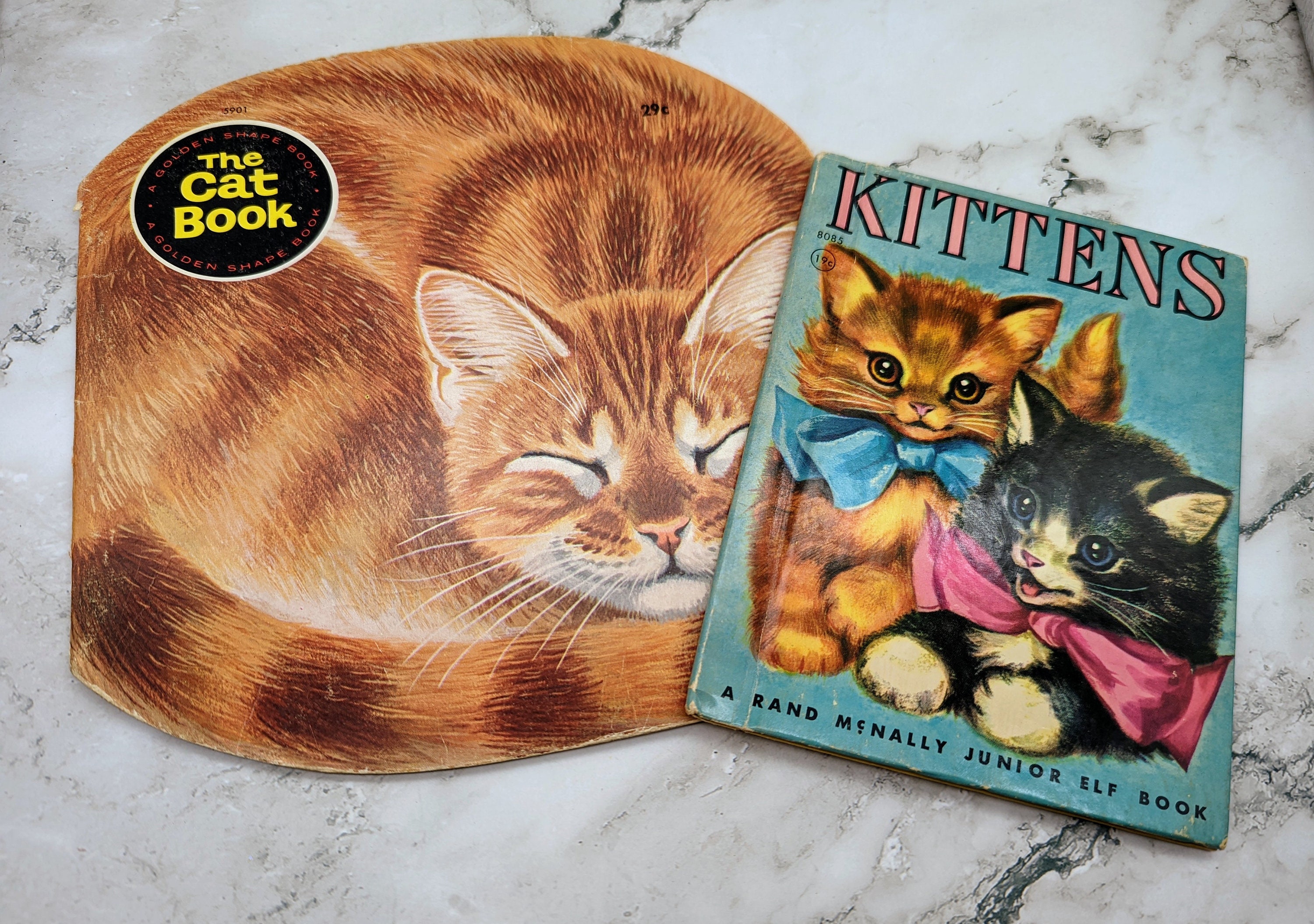 Vintage Golden Shape Book the Cat Book or Junior Elf Book Kittens