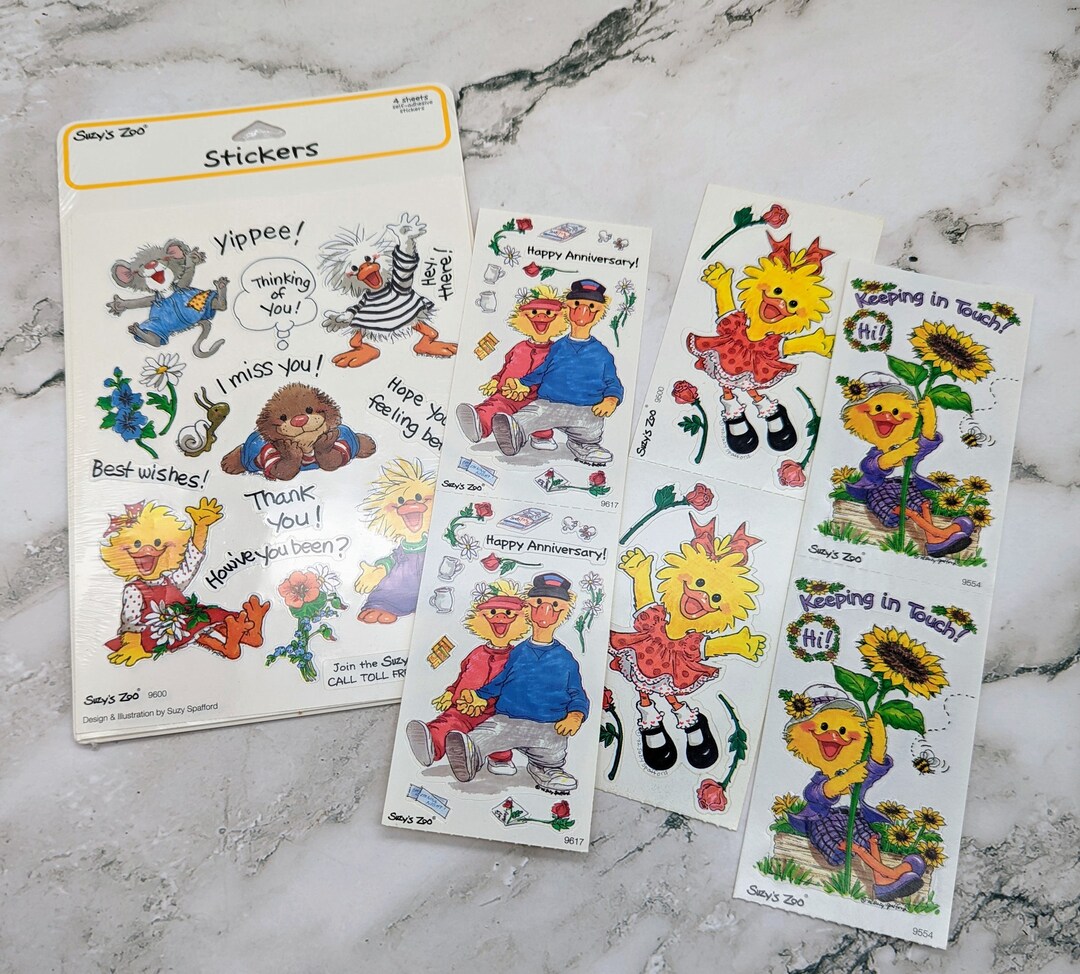 Vintage Suzy's Zoo Stickers Etsy