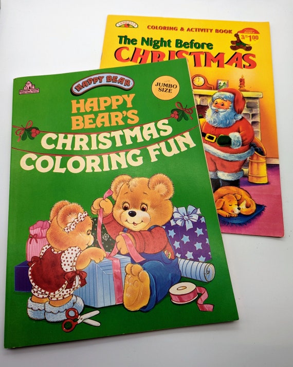Vintage Christmas Coloring Book and Coloring Activity Book Etsy