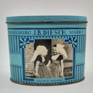 vintage Small Oval Dutch Candies Tin Echte Zeeuwse Boterbabbelaars