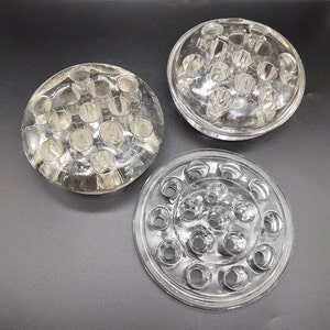 Vintage Clear Glass Round Flower Frogs