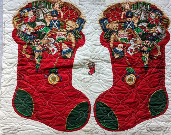 Home for the Holidays Jumbo Quilted Christmas Stocking Fabric Panel Etsy