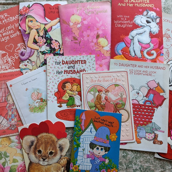 Lot of 15 Vintage 60s-70s Valentine Cards Used