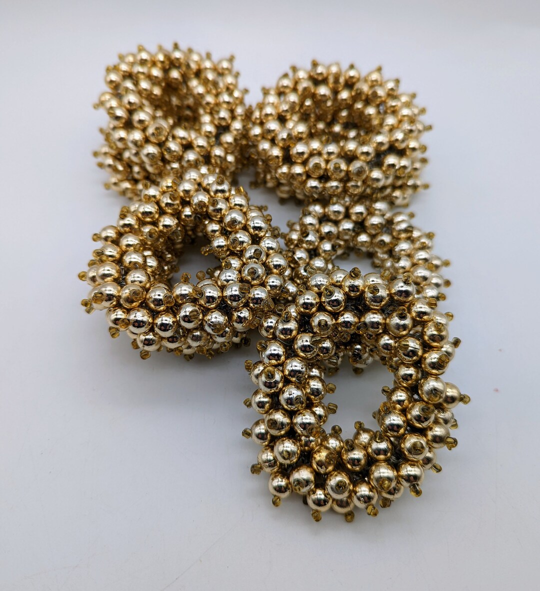 Gold Bead and Wire Napkin Rings Set/8 Etsy