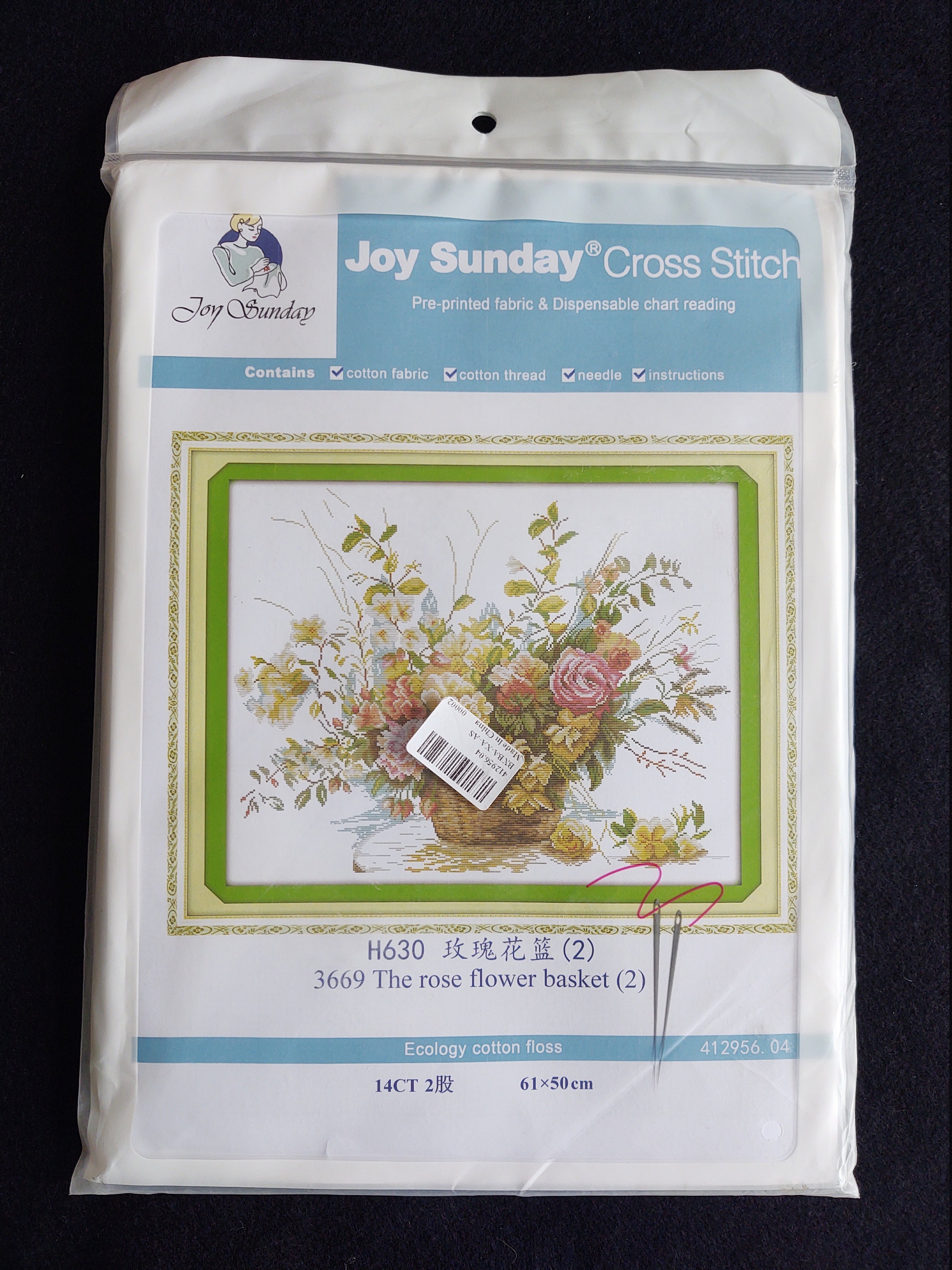 Loops & Threads Choose Joy Cross Stitch Kit - 3.5 x 3.5 in