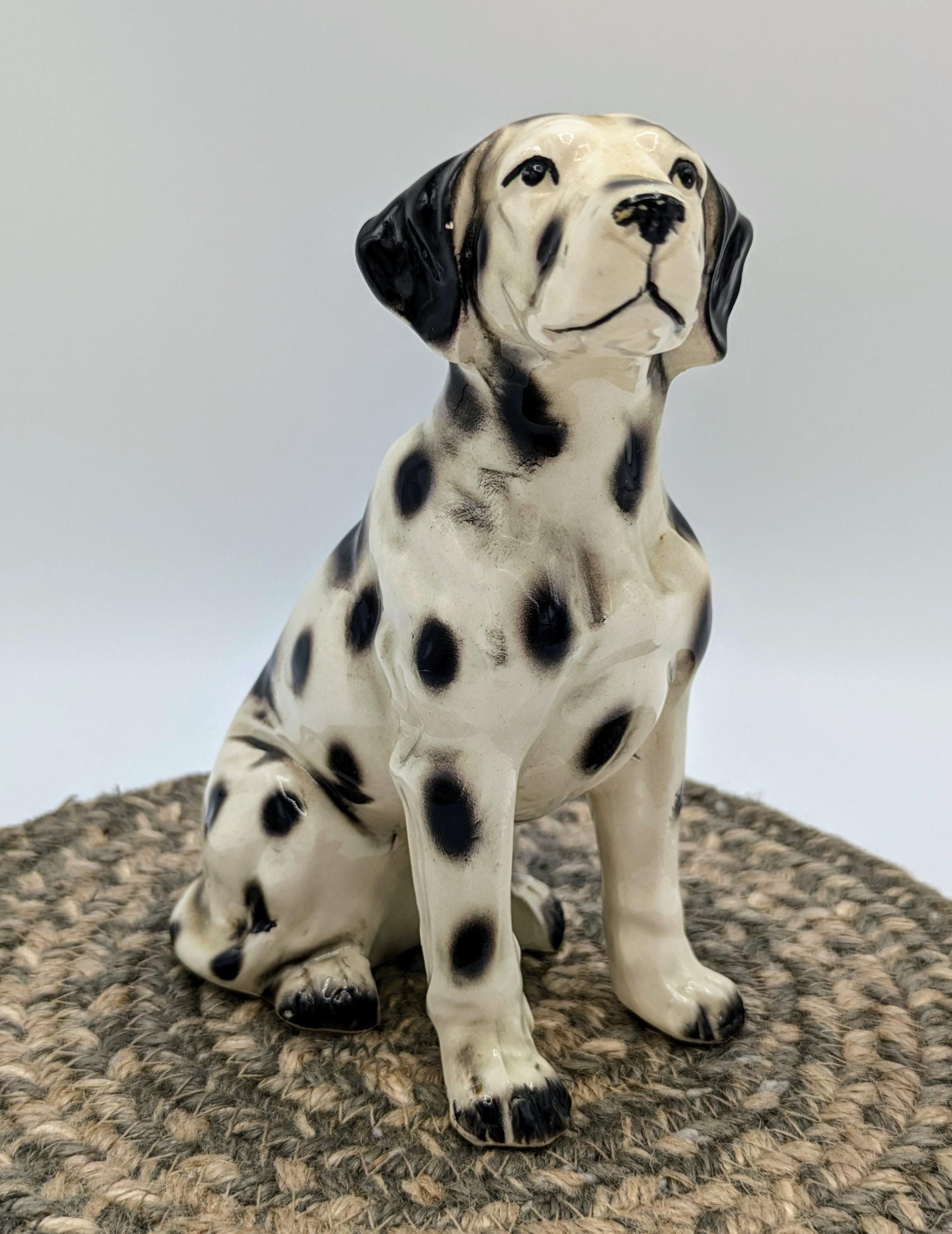 Vintage Tall Sitting Dalmation Ceramic Figurine - Etsy