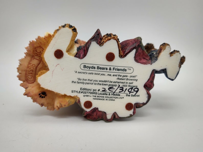 Boyds Louella and Hedda The Secret Bearstone FIgurine