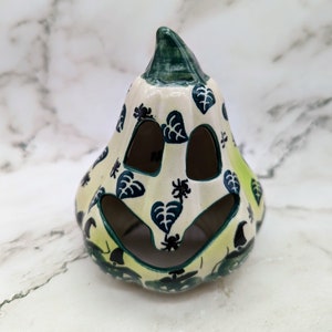 Polish Pottery Halloween Gourd Luminary by Ceramika Andar