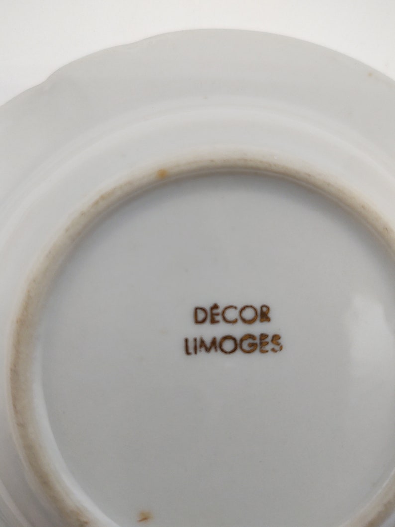 Vintage Limoges Ashtray About Love with Gold Trim Aimer
