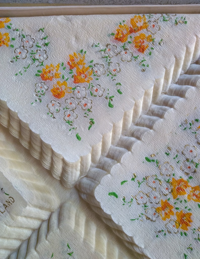 Vintage Paper HandkerchiefsNapkins 20 pieces Made In England Paper Hankies in Original Box