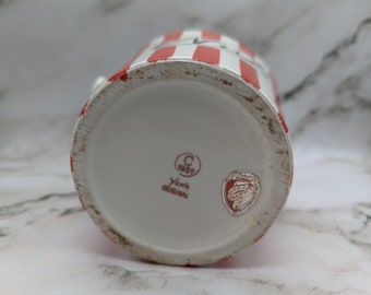 Vintage Yona Original 1957 Nuts Ceramic Serving Pail Red White