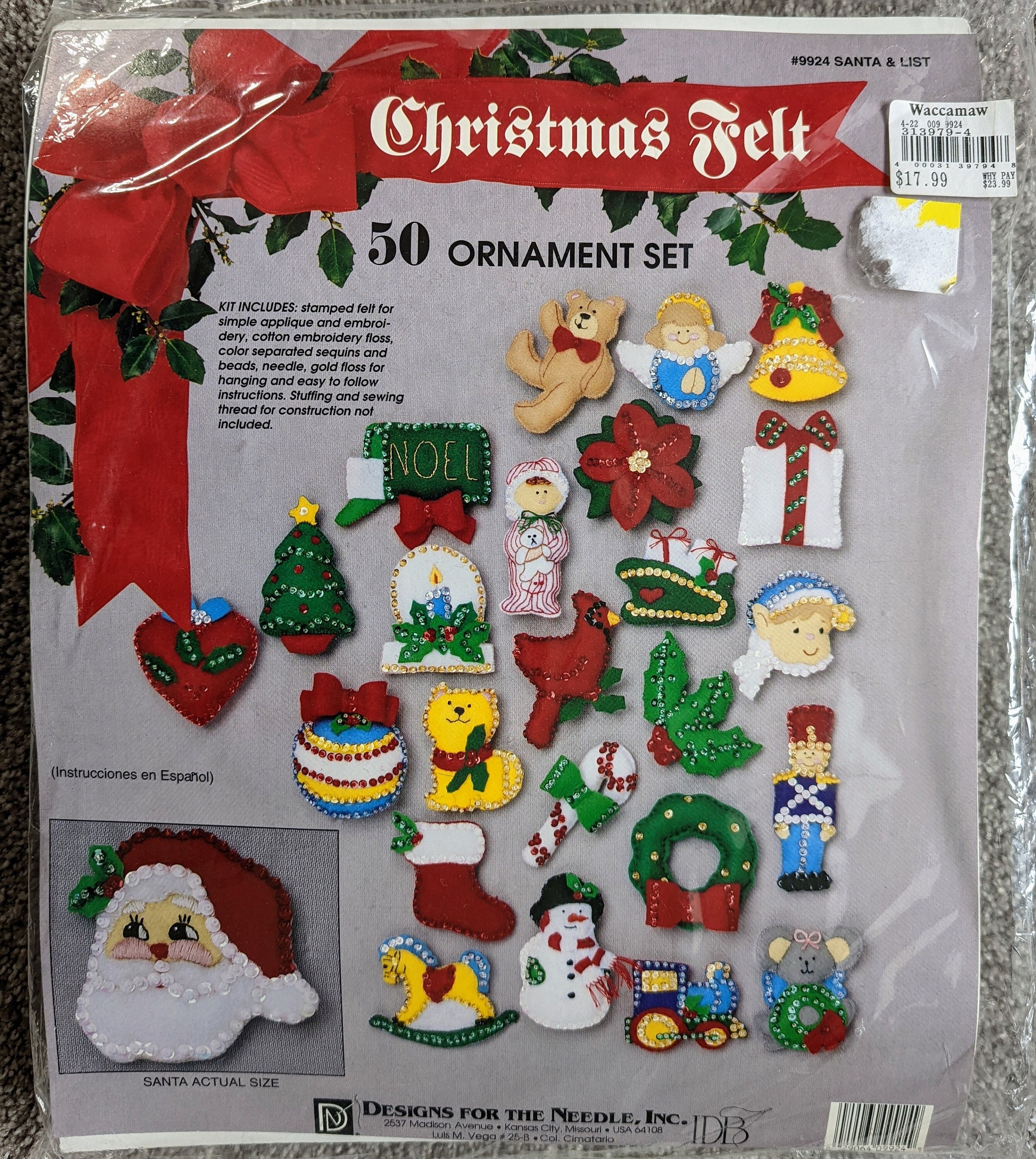 Vintage Christmas Felt Ornament Kit by Designs for the Needle 