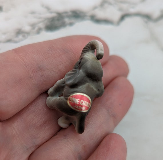 Vintage Bone China Pair of Miniature Elephants Trunk up Japan - Etsy