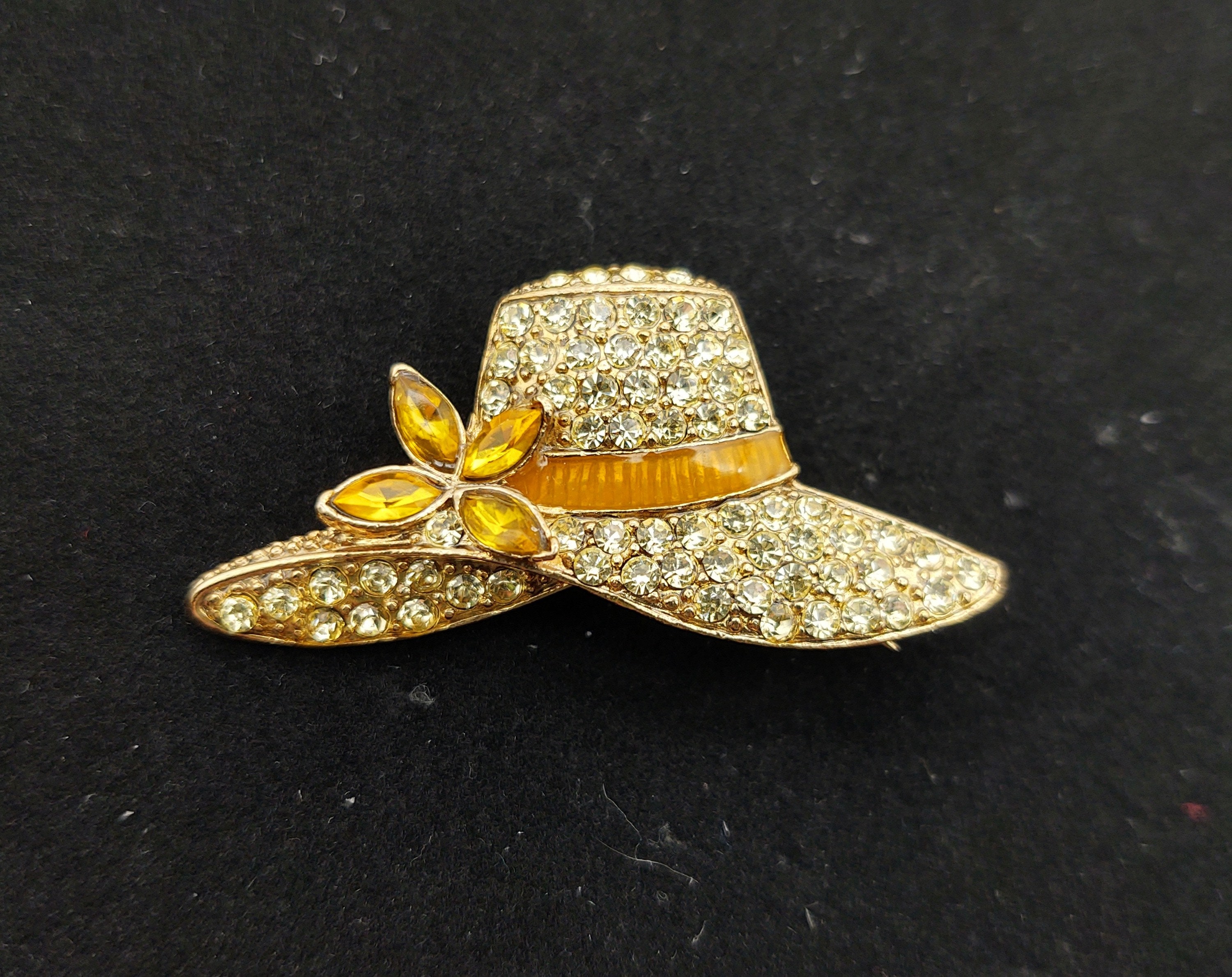Statement Monet Brooch on fleece white hat with ponytail hole Monet White Fashion Brooches & Pins for sale | eBay main image 4
