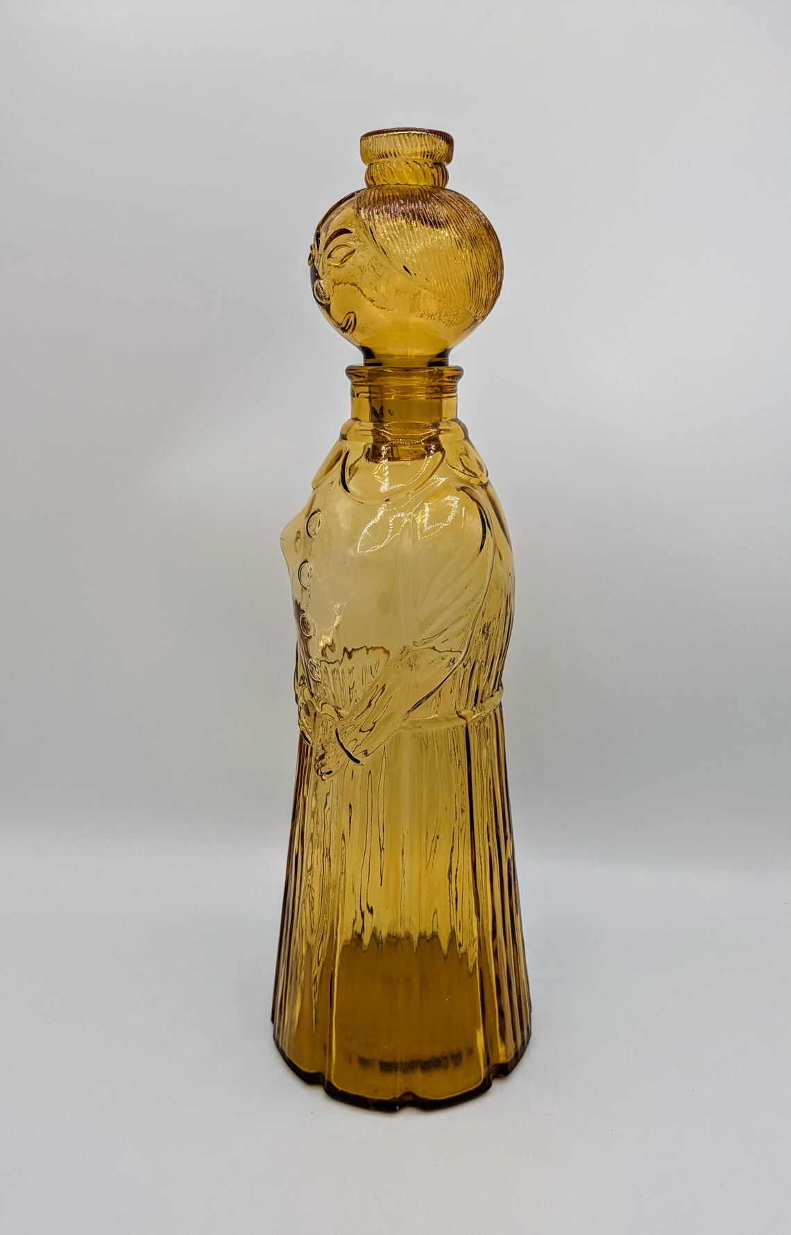 Vintage Empoli Amber Glass Lady Decanter Bottle - Etsy