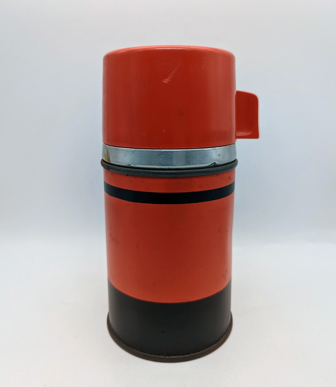 Vintage Aladdin Half Pint Red and Black Economy Metal Thermos Etsy