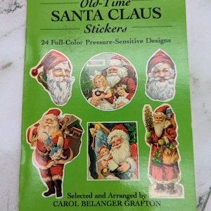 Livret d'autocollants vintage du Père Noël d'antan 1989