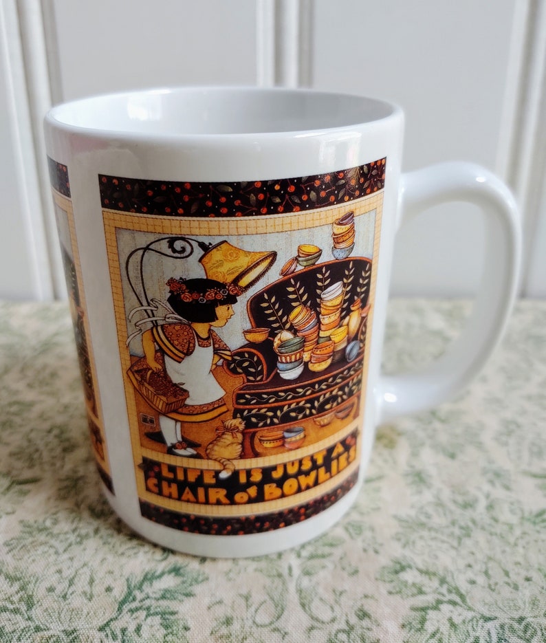 Vintage Mary Engelbreit Mug Life Is Just A Chair Of Bowlies Etsy