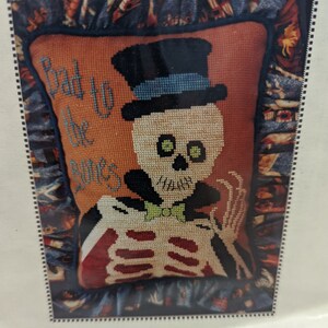 Nessy Lynn&#39;s Bad To The Bones Halloween Skeleton Cross Stitch Pattern