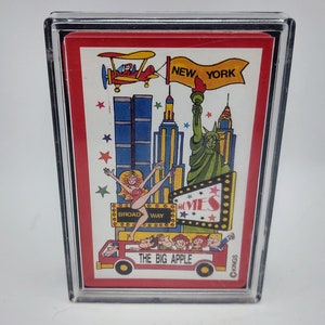 Baralho de cartas de baralho The Big Apple de Nova York em caixa de plástico